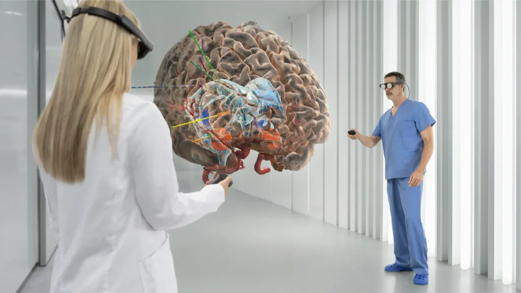 Holographic brain visualization used for surgical navigation in regenerative medicine