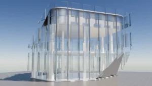 La conception de la géométrie circulaire de la boutique phare de Xiaomi a nécessité la personnalisation de 56 types distincts de panneaux NovoGlass, afin de garantir un ajustement parfait au sein de la structure.