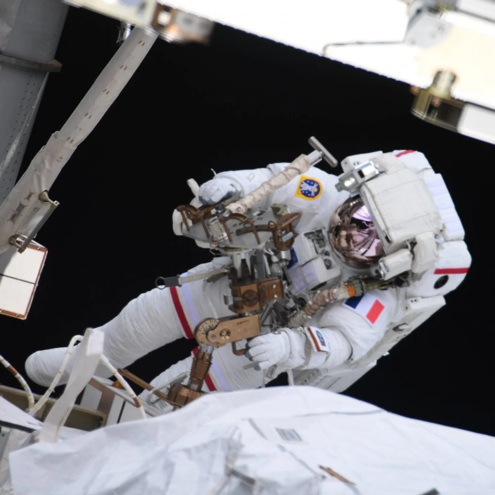 Thomas Pesquet, a French ESA astronaut, is carrying out a spacewalk from the International Space Station.