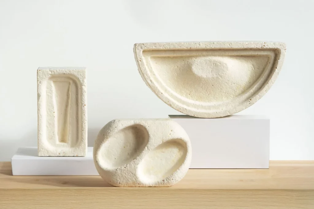 Emballages et matériaux de protection à base de mycélium, offrant une alternative biodégradable à la mousse plastique.