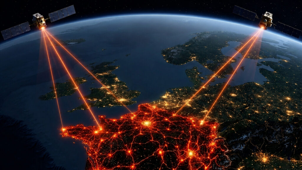 Satellites d'observation de la Terre utilisant des données spatiales pour anticiper les risques de feux de forêt.
